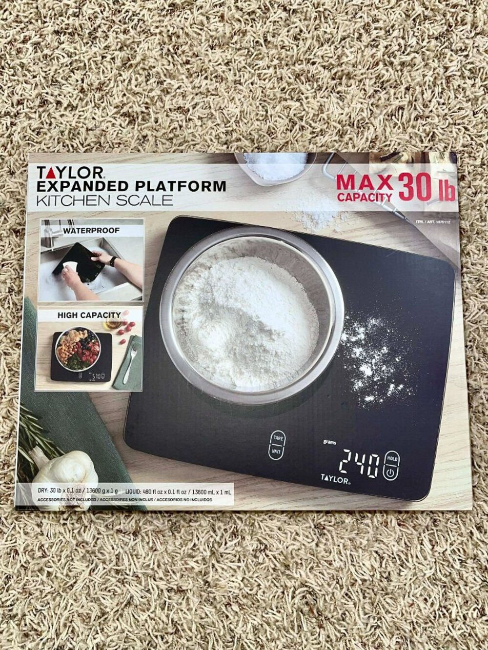 Taylor Expanded Platform Waterproof Digital Kitchen Scale (Brand New in Box)
